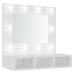 Mueble con espejo y luces LED blanco 60x31,5x62 cm