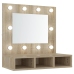 Mueble con espejo y luces LED roble Sonoma 60x31,5x62 cm