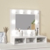 Mueble con espejo y luces LED blanco brillante 60x31,5x62 cm