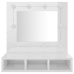 Mueble con espejo y luces LED blanco brillante 60x31,5x62 cm