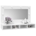 Mueble con espejo y luces LED blanco brillante 90x31,5x62 cm