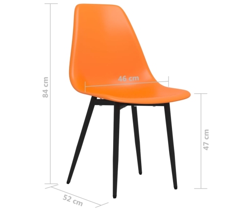 Sillas de comedor 2 unidades PP naranja