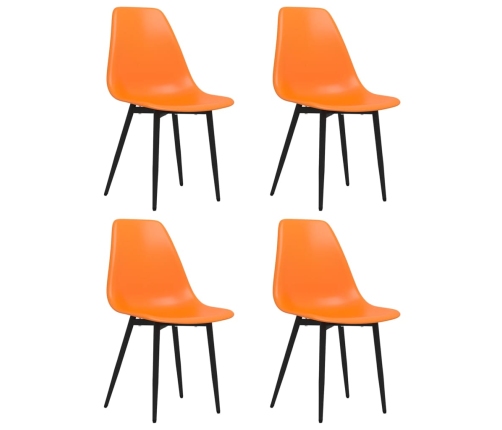 Sillas de comedor 4 unidades PP naranja