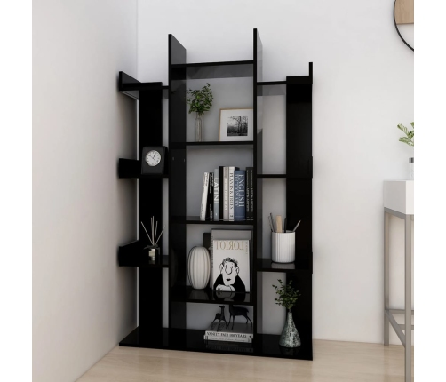 Librería de madera contrachapada negro 86x25,5x140 cm