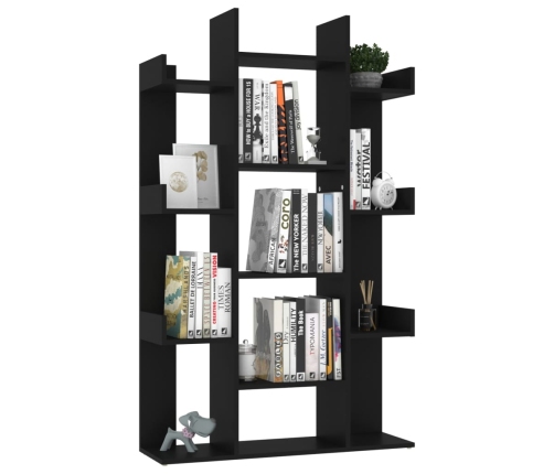 Librería de madera contrachapada negro 86x25,5x140 cm