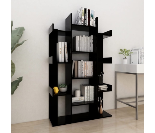 Librería de madera contrachapada negro 86x25,5x140 cm