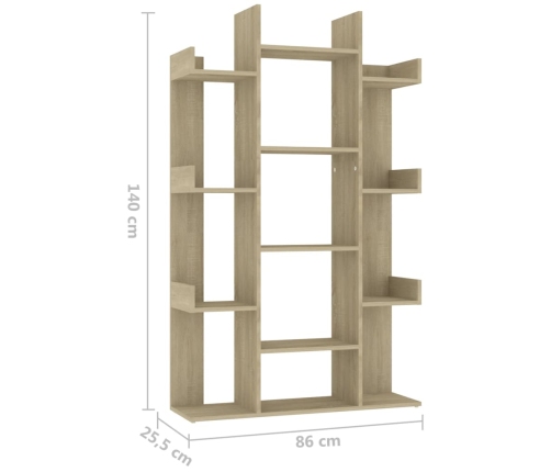 Estantería de madera de ingeniería roble Sonoma 86x25,5x140 cm