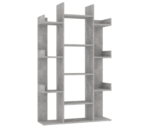 Librería de madera contrachapada gris hormigón 86x25,5x140 cm