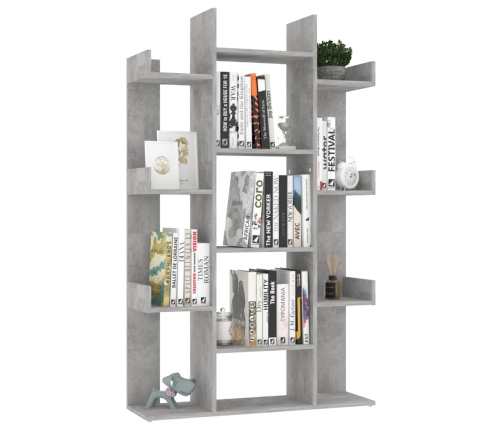 Librería de madera contrachapada gris hormigón 86x25,5x140 cm