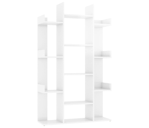 Librería de madera contrachapada blanco brillante 86x25,5x140cm