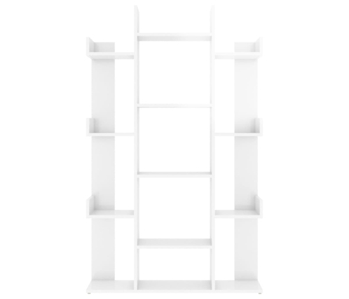 Librería de madera contrachapada blanco brillante 86x25,5x140cm