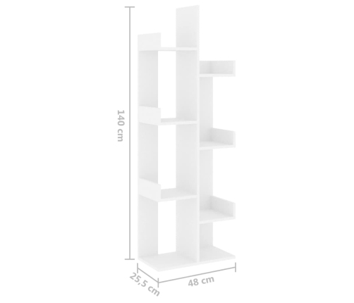 Estantería de madera de ingeniería blanco 48x25,5x140 cm