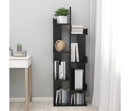 vidaXL Armario de libros madera contrachapada negro 48x25,5x140 cm