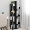 Armario de libros madera contrachapada negro 48x25,5x140 cm