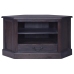 Mueble de TV esquinero caoba maciza negro claro 80x40x49 cm