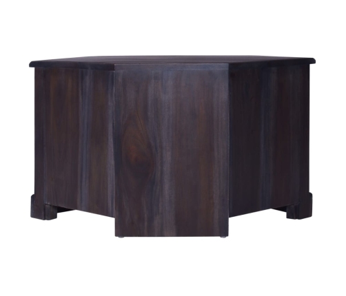 Mueble de TV esquinero caoba maciza negro claro 80x40x49 cm