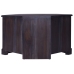 Mueble de TV esquinero caoba maciza negro claro 80x40x49 cm