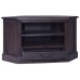 Mueble de TV esquinero caoba maciza negro claro 80x40x49 cm