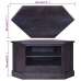 Mueble de TV esquinero caoba maciza negro claro 80x40x49 cm