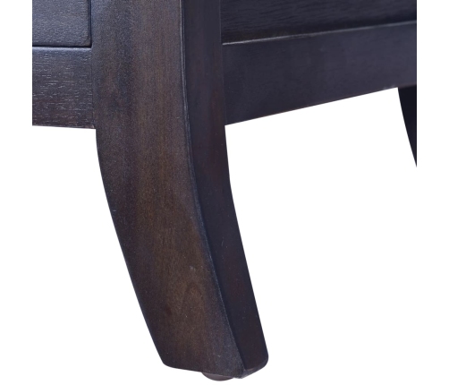 Mesita de noche madera maciza de caoba negro claro 40x40x45 cm