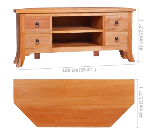 Mueble para TV madera maciza de caoba 100x40x45 cm