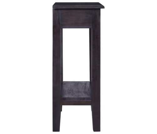 Mesa consola con cajón madera maciza de caoba negro 60x30x75 cm