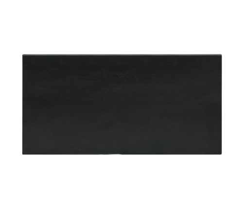 Mesita de noche madera maciza de caoba negro 60x30x75 cm