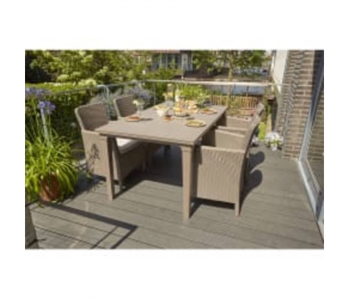 Allibert Silla de comedor de jardín 2 uds Trenton capuchino