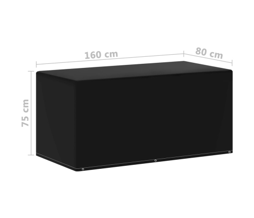 Funda para muebles de jardín 2 uds 6 ojales 160x80x75 cm