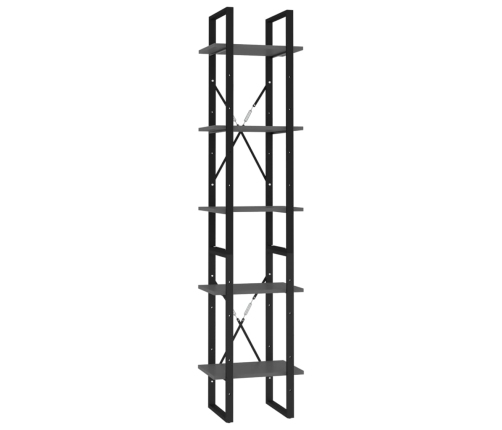 Estantería de 5 niveles madera de ingeniería gris 40x30x175 cm