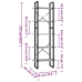 Estantería de 5 niveles madera de ingeniería gris 60x30x175 cm