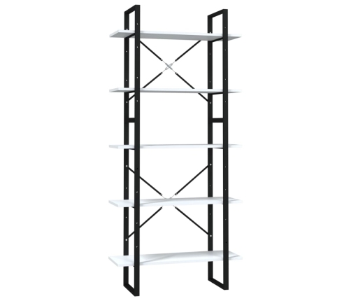 Estantería 5 niveles madera de ingeniería blanca 80x30x175 cm