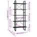 Estantería de 5 niveles madera de ingeniería negra 80x30x175 cm