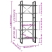 Estantería 5 pisos madera ingeniería gris hormigón 80x30x175 cm