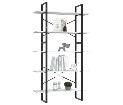 Estantería de 5 niveles madera ingeniería blanca 100x30x175 cm