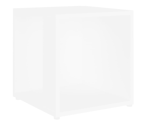 Mesa auxiliar de madera contrachapada blanco 33x33x34,5 cm