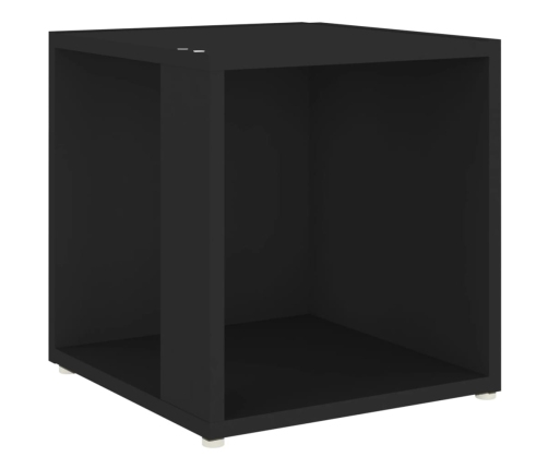 Mesa auxiliar madera contrachapada negro 33x33x34,5 cm