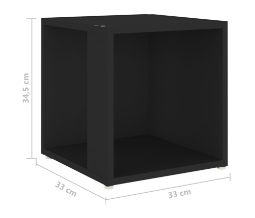 Mesa auxiliar madera contrachapada negro 33x33x34,5 cm