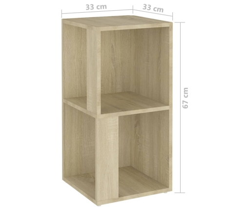 Mueble de esquina madera contrachapada roble Sonoma 33x33x67 cm