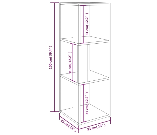 Mueble de esquina madera de ingeniería roble Sonoma 33x33x100cm