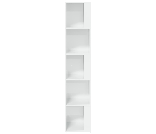 Mueble esquina madera contrachapada blanco brillo 33x33x164,5cm