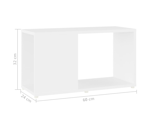 Mueble para TV madera contrachapada blanco 60x24x32 cm