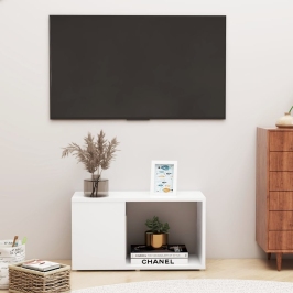 Mueble para TV madera contrachapada blanco 60x24x32 cm