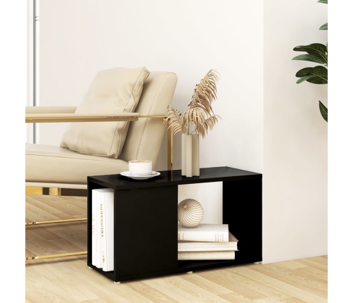 Mueble de TV madera contrachapada negro 60x24x32 cm