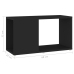 Mueble de TV madera contrachapada negro 60x24x32 cm