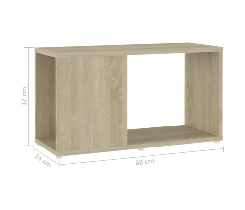 Mueble de TV madera contrachapada roble Sonoma 60x24x32 cm