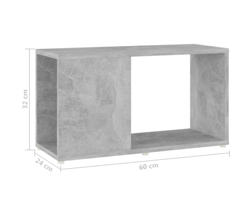 vidaXL Mueble de TV madera de ingeniería gris hormigón 60x24x32 cm