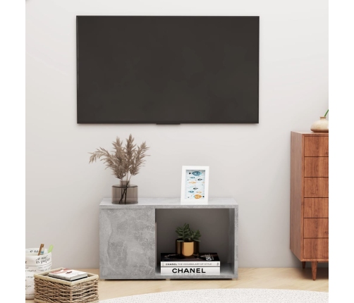 Mueble de TV madera de ingeniería gris hormigón 60x24x32 cm