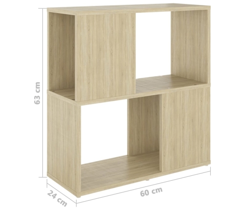 Librería de madera contrachapada roble Sonoma 60x24x63 cm