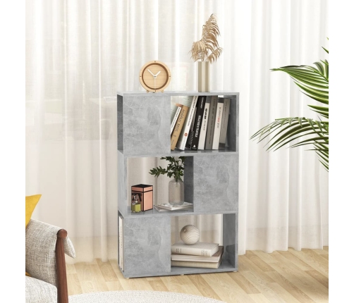 Librería separador contrachapada gris hormigón 60x24x94 cm